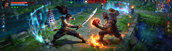 英雄联盟游戏角色亚索与瑟提在召唤师峡谷中对战的游戏截图